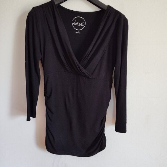 Ladies SZ S Inc Black Three-Quarter Sleeve Jersey Top - Picture 1 of 4